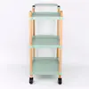 Home Storage Organizer Rack Foldable Kitchen Rolling Serving Storage Shelf Cart Utility Trolley With Wheels
