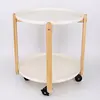 2 Layers EU Design Side Table Rolling Service Kitchen Storage Utility Cart