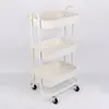 F10103 Utility 3 tier Metal Shelves Trolley Rolling Storage Cart With 4 Wheels