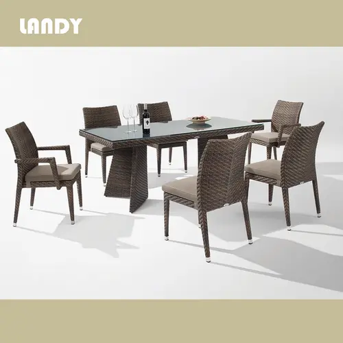 Landy Rectangular Rattan Dining Set