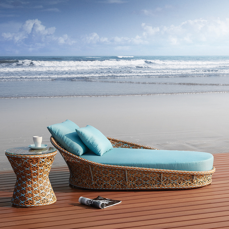 Garden Provence Oval Wicker Woven Chaise LoungeWholesale market_Garden