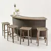 Toby Curved Bar Table with Aluminum Bar Stool