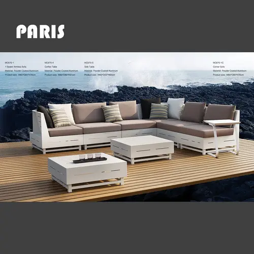 Paris L-Shaped Aluminum Sectional Sofa Set
