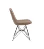 Modern steel upholstered PU dining chair