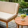 Garden Stella Teak & Semi-round Wicker Sofa Set