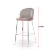 Pink Velvet Bar Chair with Chromed Metal leg