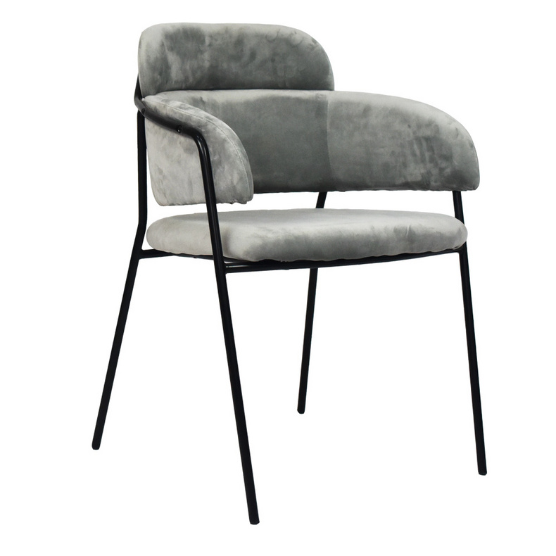 gray velvet chair