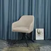 Linen Chair with Metal leg for Living Dining Room