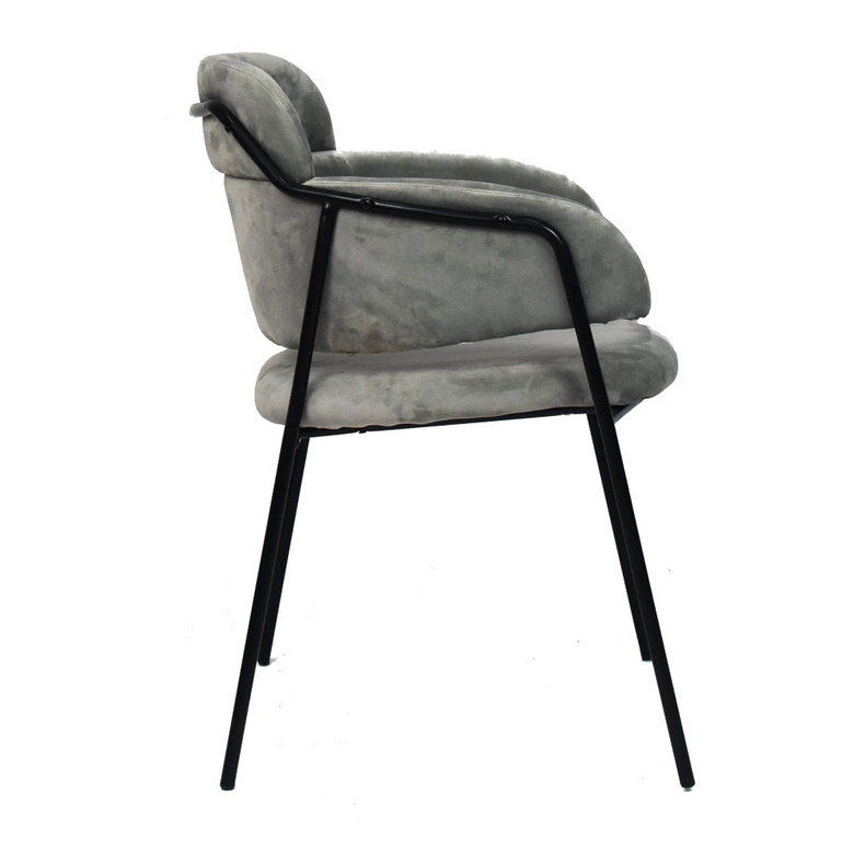 gray velvet chair