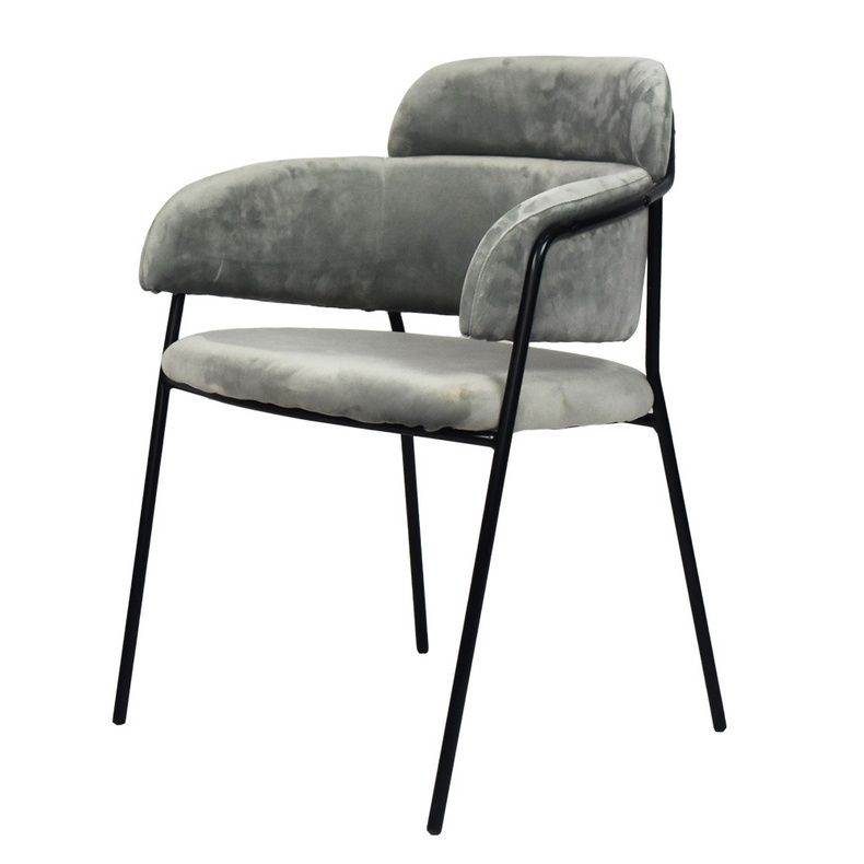 gray velvet chair