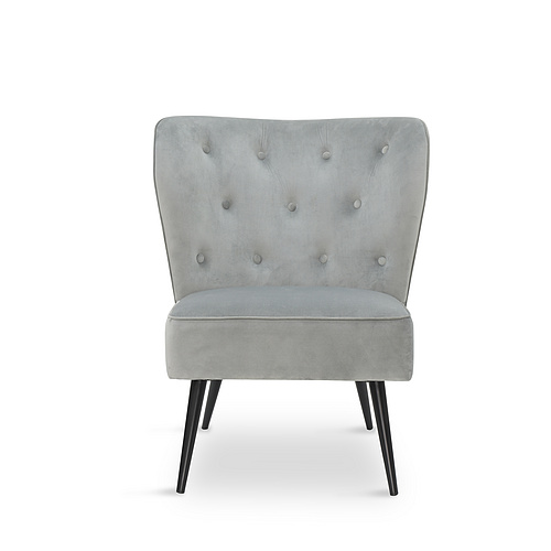 Grey Velvet Chair with Metal leg for Living Dining Room