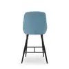 Blue Linen Bar Chair with Metal leg