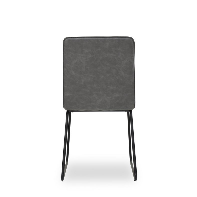 Grey PU Dining Chair with Metal leg