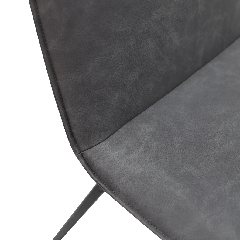 Grey PU Dining Chair with Metal leg