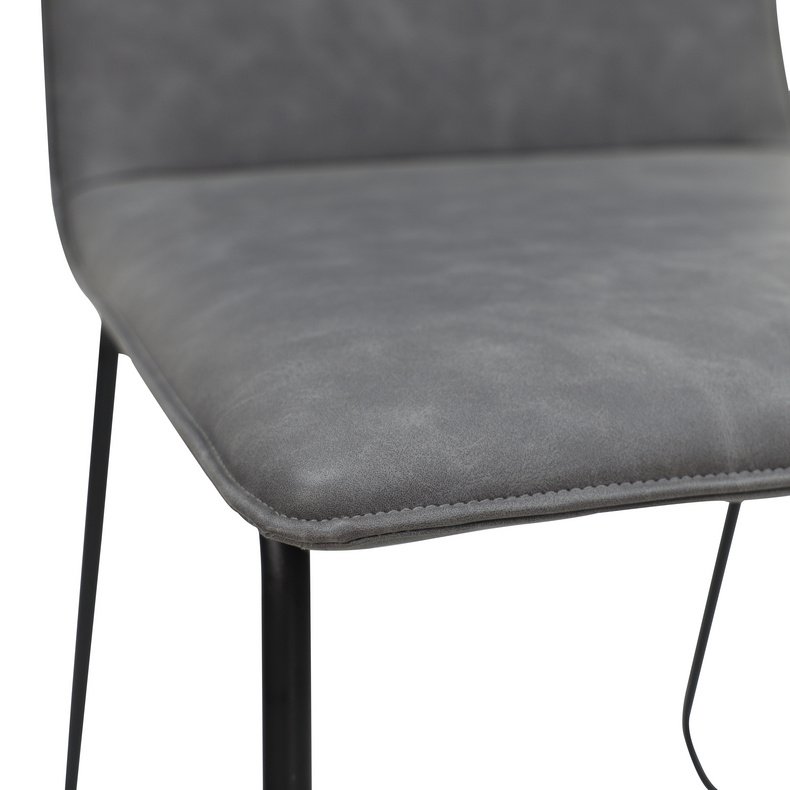 Grey PU Dining Chair with Metal leg