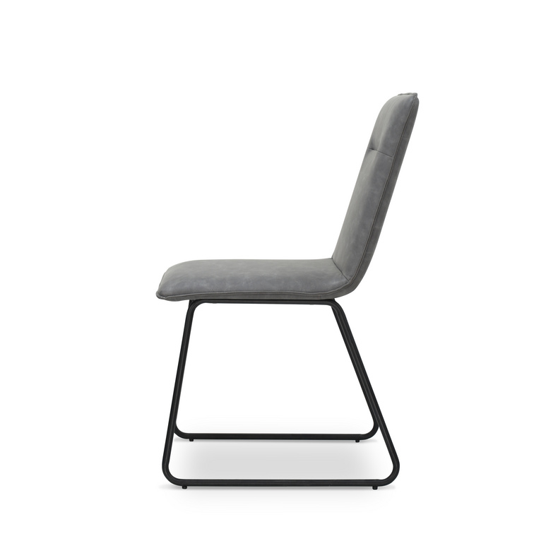 Grey PU Dining Chair with Metal leg