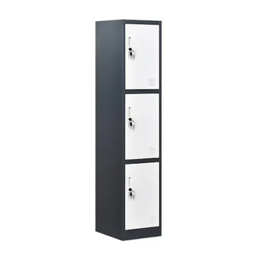 3 Door Metal Clothes Storage Cabinet Steel Almirah Lockers