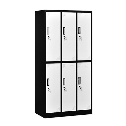 China supplier Cross Color Metal Steel Gym School Locker Office Furniture with Six Door