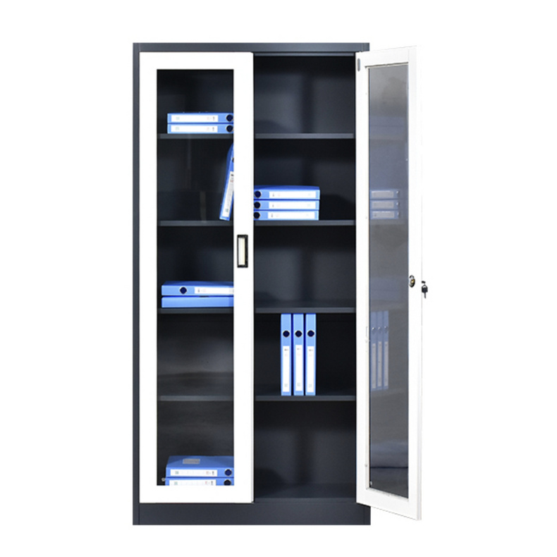 2 Glass door steel cupboard with competitive price