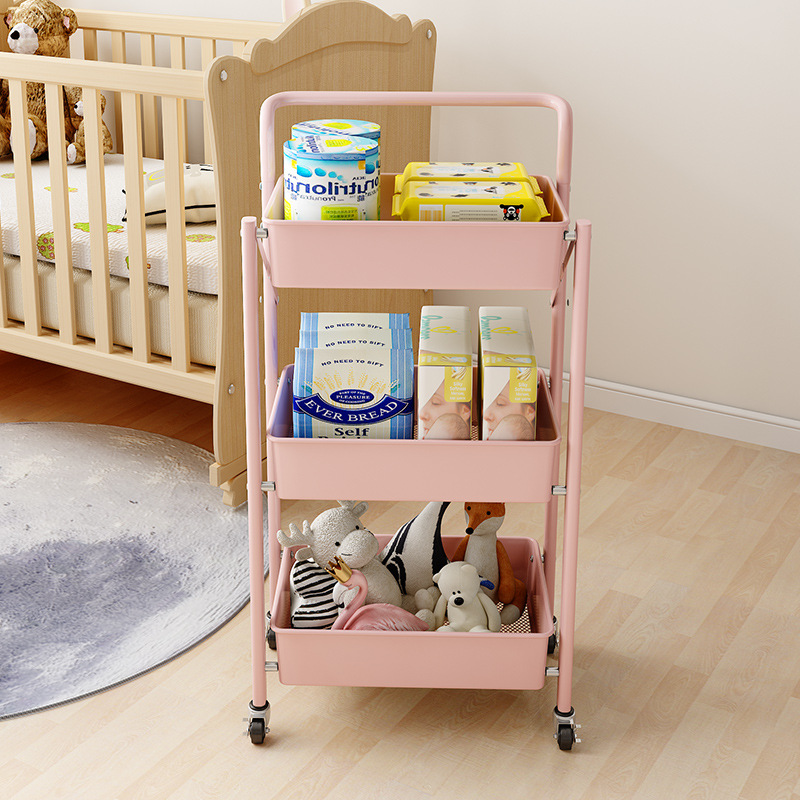 3 tiers Folding Metal Kitchen Trolley