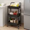 Nordic Style Kitchen Trolley Metal 3 Tier Kitchen Cart