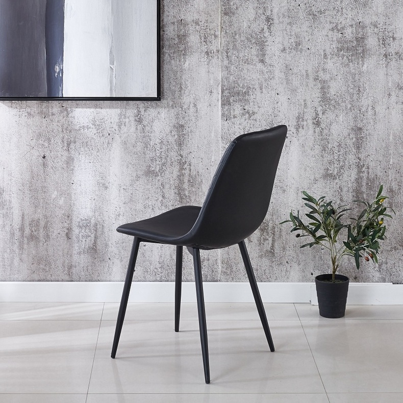 DC056-7 Dining Room PU Leather Steel Dining Chair