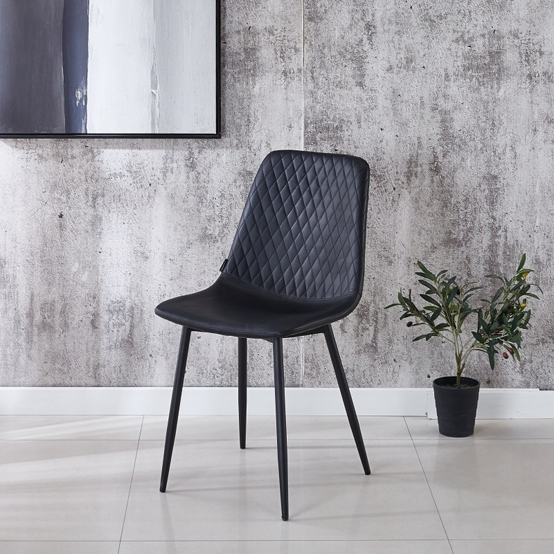 DC056-7 Dining Room PU Leather Steel Dining Chair