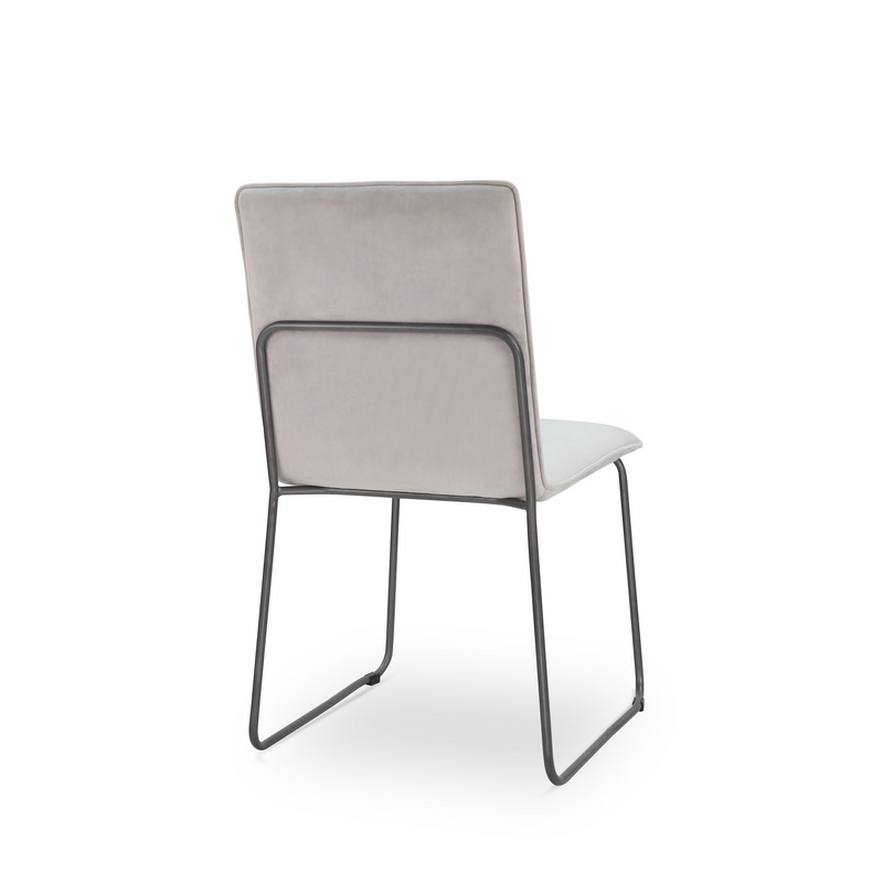 Simple Grey Velvet  Metal Leg Dining Chair for dining room or living room