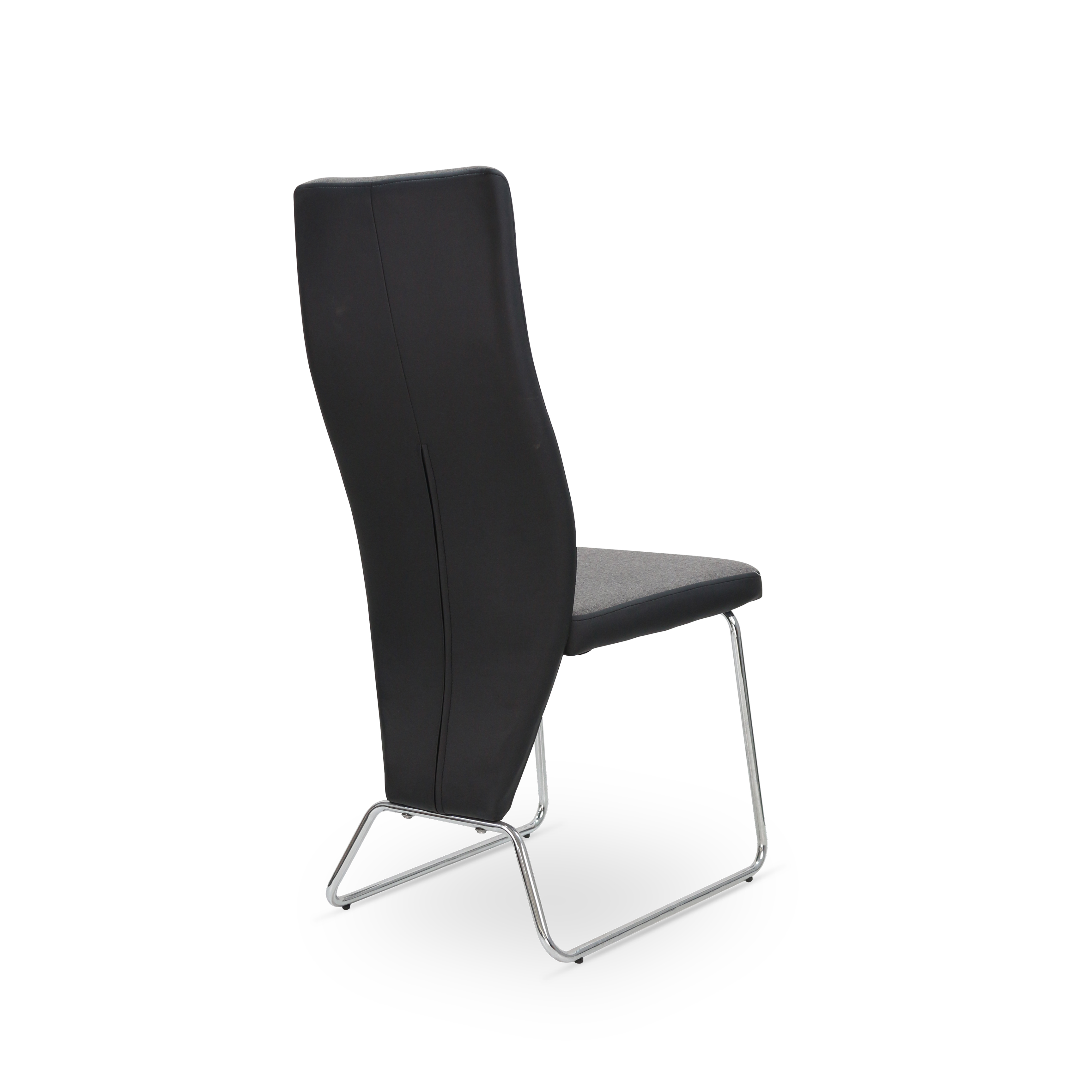 Modern High Back PU Cover Metal Leg Chair for dining room or living room