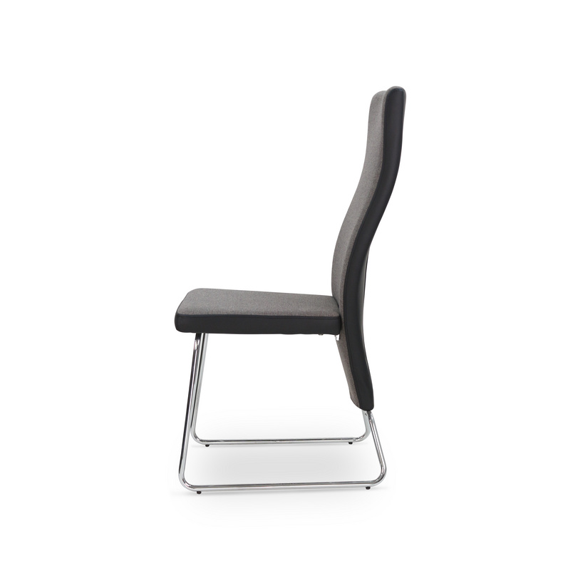 Modern High Back PU Cover Metal Leg Chair for dining room or living room