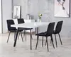 Overseas warehouse spot white high-gloss desktop wooden dining table restaurant furniture set wooden Dining Table 616DT White marble color
