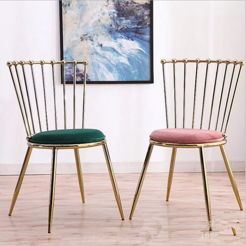 gold chromed coffee shop restaurant dining chair