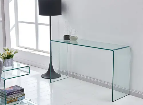 GLASS CONSOLE TABLE LIVING ROOM F-062