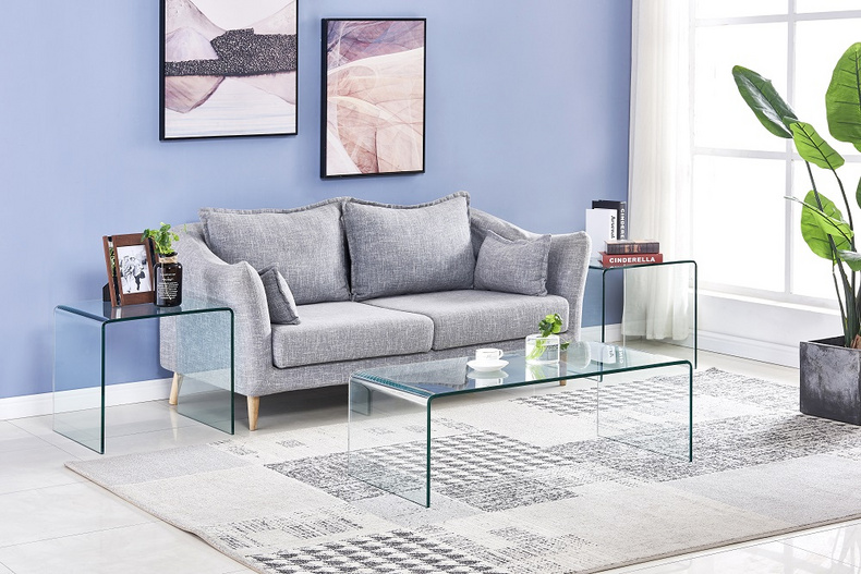 GLASS COFFEE TABLE LIVING ROOM F-006K