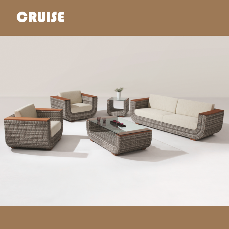 Cruise Rattan Woven Sectional Garden Sofa Set