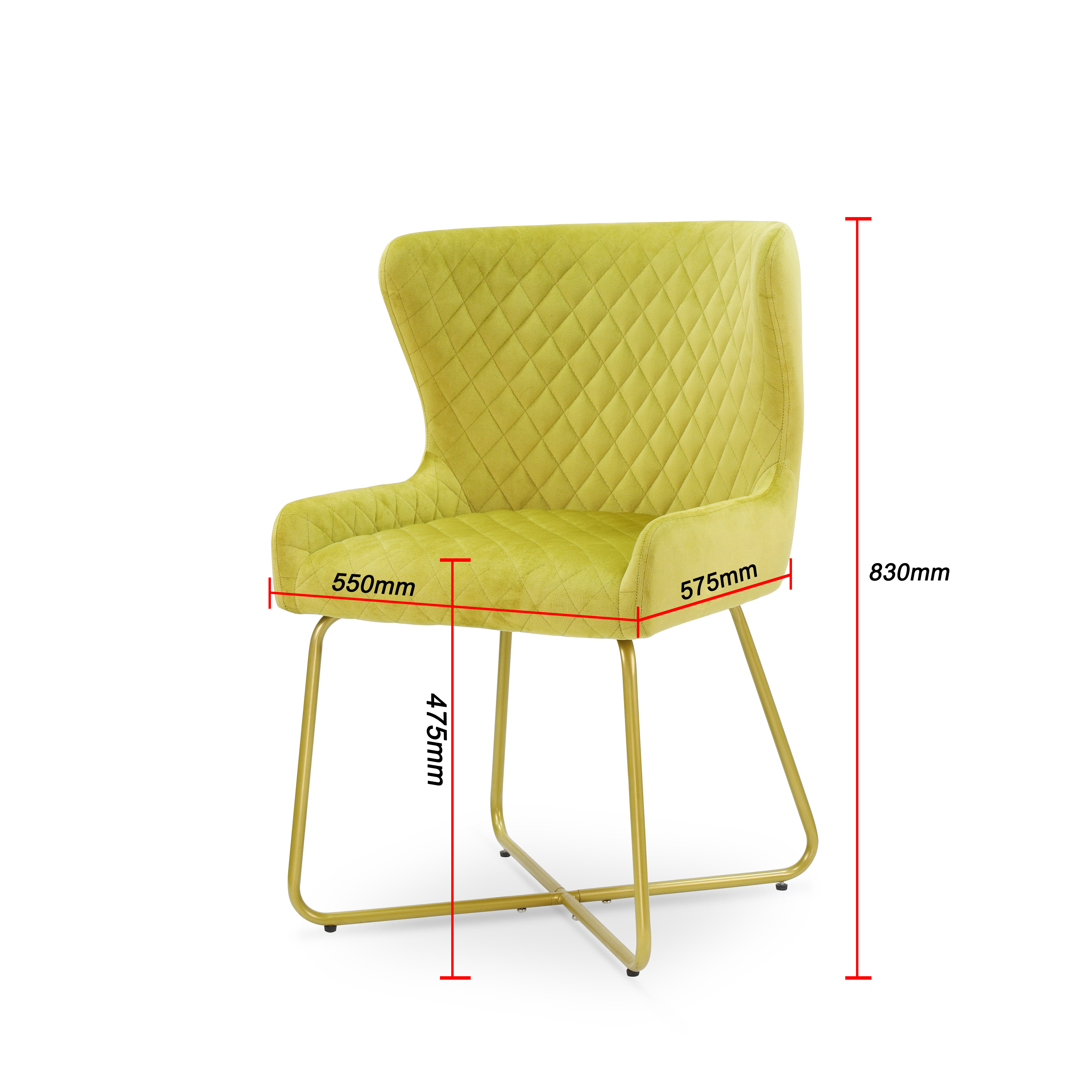 Velvet golden powder coating  metal Leg Chair for dining room or living room  DC-2302