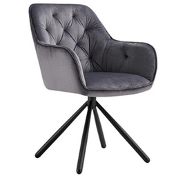 Dining Chair DC-822 velvet fabric and KD legs with 360 rotation