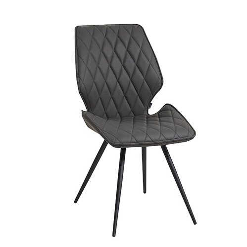 Vintage Grey Leather Dining Chairs-FYC230