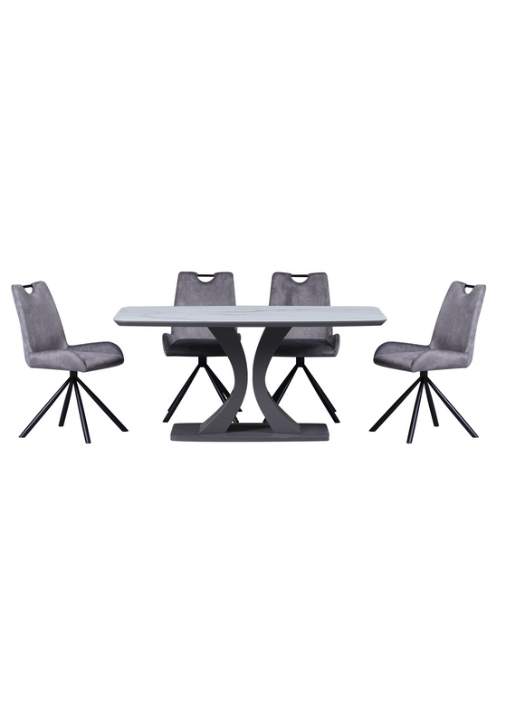 velvet dining chairs with black metal legs--FYC335