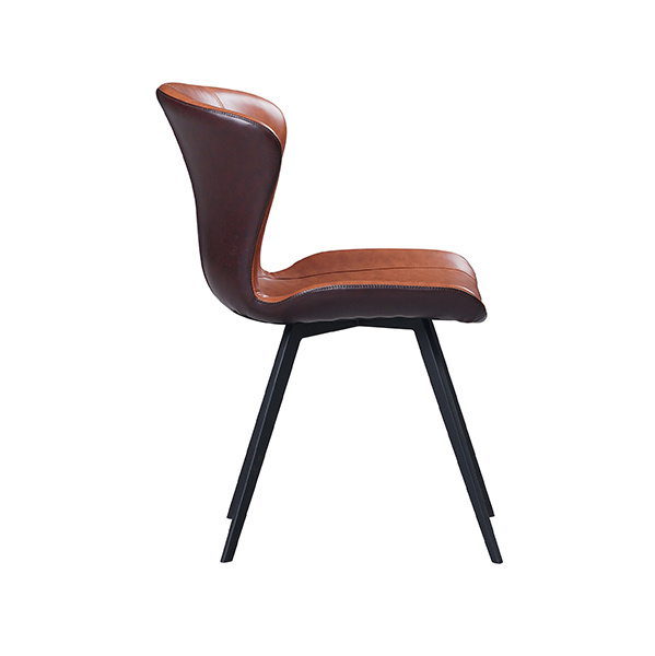 Leather dining chair metal legs--FYC370