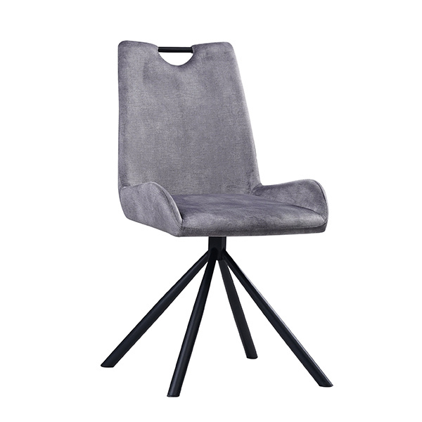 velvet dining chairs with black metal legs--FYC335