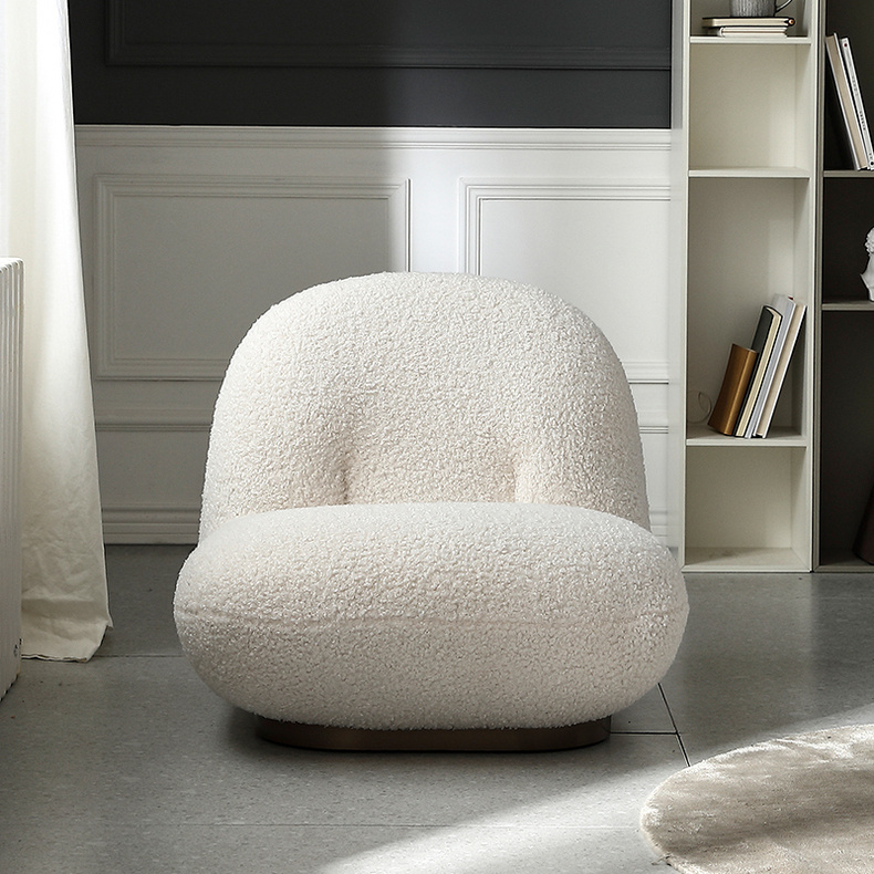 boucle fabric swivel chair