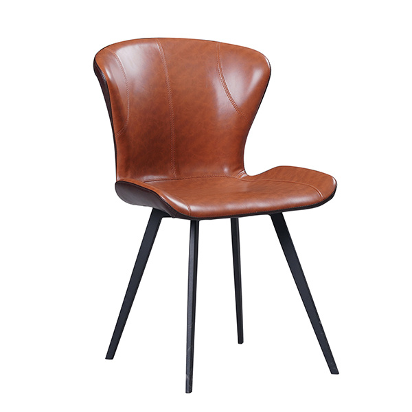 Leather dining chair metal legs--FYC370