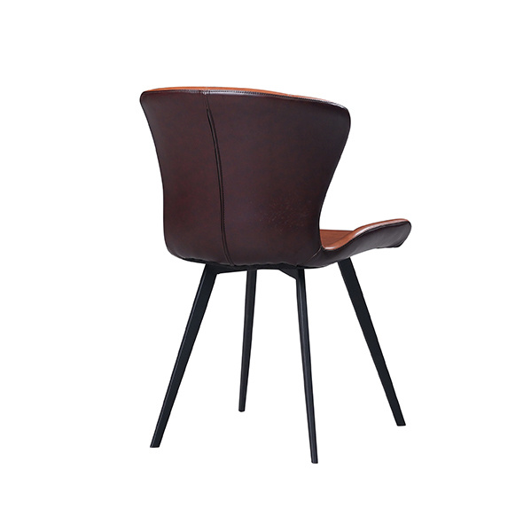 Leather dining chair metal legs--FYC370