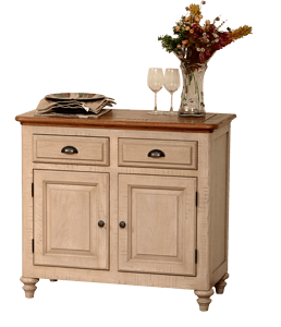 European style solid wood grey wash samll sideboard