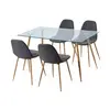Glass Dining Table with 4 Chairs--FYA5003