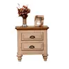 European style rustick oak and grey wash body bedside table / nightstand