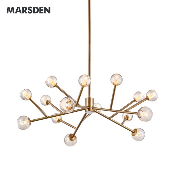 modern decorative brass glass chandelier