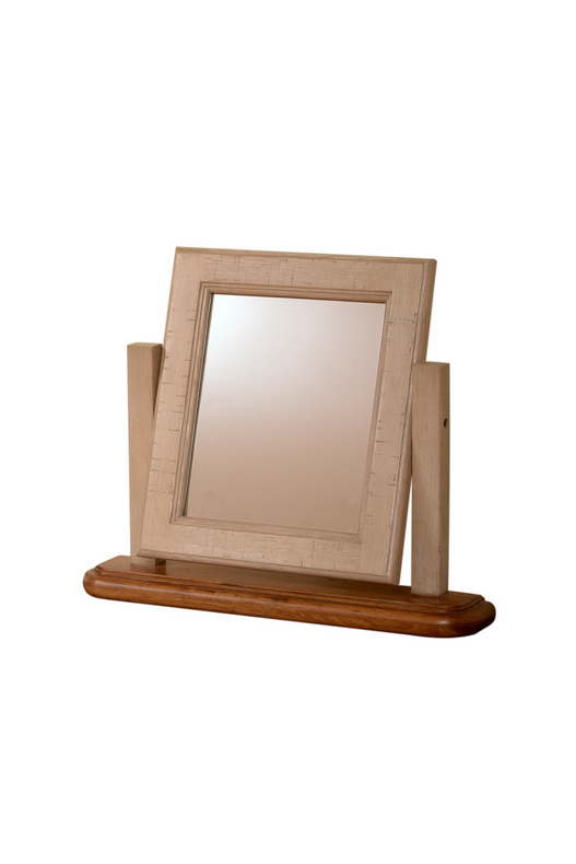 European style rustick oak and grey wash body dressing mirror