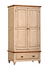 European style rustick oak and grey wash body 2 door wardrobe